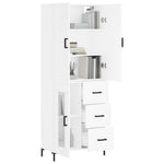 Highboard White 69.5x34x180 cm Engineered Wood 3195955