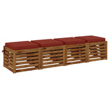 Seat Cushions SOEST 4 pcs 100% Polyester Red 50 x 50 x 7 cm 944564