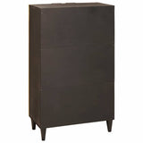 Side Cabinet Black and Gold 60 x 33.5 x 100 cm Solid Mango Wood 4017858