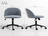 Teddy Fleece Office Chair with Wheels - Grey T3398P425005