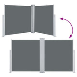 Side Awning Anthracite Polyester with PU coating 100 x 600 cm 48444