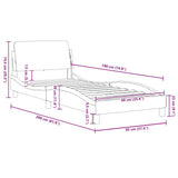Bed Frame "Dover" Light Grey 90x190 cm Single Fabric 373317