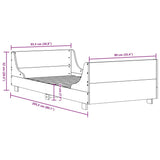 ZNTS Bed Frame without Mattress White 90x200 cm Solid Wood Pine 850777