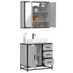 ZNTS 2 Piece Bathroom Furniture Set Grey Sonoma Engineered Wood 3300898