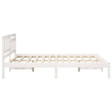 Bed Frame with Headboard White 150 x 200 cm Solid Pine Wood 872228