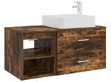 Bathroom Furniture Set 2 pcs Smoked Oak Engineered Wood 3403900