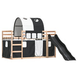 Bunk Bed without Mattress with Slide White and Black 90x190 cm Single 3284152