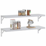 Wall Shelves 2 pcs 100x30x3 cm Silver Stainless Steel 30279