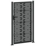 Garden Gate with Lock Black 110 x 180 cm Powder-Coated Steel 42015902