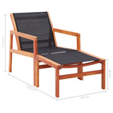 Garden Chair Natural wood colour, Black Solid eucalyptus wood 48702