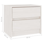 ZNTS Bedside Cabinet White 40x30.5x35.5 cm Solid Pine Wood 808075