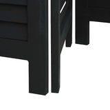 Room Divider 4 Panels Black Solid Wood Paulownia 358850