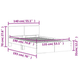 Bed Frame White Engineered Wood Double Robust Bed Frame 3207504