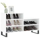 Shoe Cabinet High Gloss White 102x36x60 cm Engineered Wood 831398