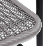 Garden Chair Set of 2 Black Plastic Rattan, Steel Standard 312494