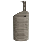 Outdoor Shower Grey 100x100x241.5 cm Poly Rattan and Acacia Wood 368213