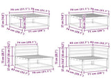 Outdoor Sofa Set 7 pcs Natural Solid Acacia Wood 3367857