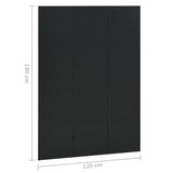 3-Panel Room Divider Black 120x180 cm Steel 335895