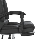 Massage Reclining Office Chair Black Faux Leather 349807