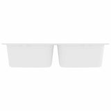 Kitchen Sink White 76 x 48 x 30 cm Quartz and Resin 147084