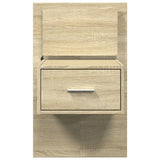 ZNTS Wall-mounted Bedside Cabinet with LED Lights Sonoma Oak 848161