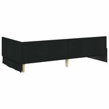 Corner Bed Frame with Headboard Black 90 cm x 200 cm Velvet 42016045