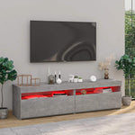 TV Cabinets 2 pcs with LED Lights Concrete Grey 75x35x40 cm 804400