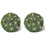 Artificial Leaf Topiary Ball 27 cm Solar LED String 2 pcs 270057