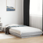 ZNTS Bed Frame with LED Lights without Mattress Grey Sonoma 90x200cm 3281124