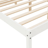Bed Frame White Solid pine wood, Plywood Double Bed Frame 810615
