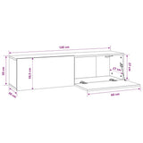 TV Wall Cabinet Smoked Oak 120x30x30 cm Engineered Wood 815099
