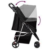 Folding Dog Stroller Black 80x46x98 cm Oxford Fabric 172196