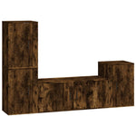 4 Piece TV Cabinet Set Smoked Oak Engineered Wood 3188603