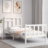 Bed Frame without Mattress White Single Solid Wood Pine 3193107