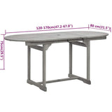Garden Dining Set Grey Solid acacia wood Medium Extendable 3079653