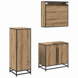Bathroom Furniture Set 3 pcs Artisan Oak Engineered Wood 3402451