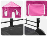 Kids'Loft Bed Frame Black and Pink 75 x 190 cm Metal 42020885