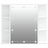 Mirror Cabinet with LED High Gloss White 70x16.5x60 cm 808879