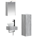 Bathroom Cabinet Set 4 pcs Grey Sonoma 43 x 16 x 62.5 cm 3407372