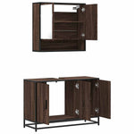 ZNTS 2 Piece Bathroom Furniture Set Brown Oak Engineered Wood 3300924