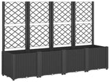 Garden Planter with Trellis Black 160x40x140 cm PP 367873