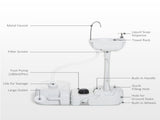 Portable Camping Sink with Running Water and Wastewater Tank, Hand Wash Basin with Rolling Wheels, T3398P348687