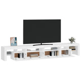 TV Cabinet with LED Lights White 260x36.5x40 cm 3152818