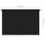 Outdoor Roller Blind 220x140 cm Black 312947
