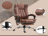 Office Chair with Massage and Heat, Microfibre Reclining Computer Desk Chair with Footrest and T3398P340943