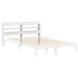 Headboard with Shelves White 120 cm Solid Wood Pine 850957