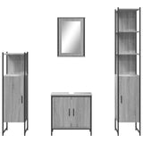 4 Piece Bathroom Furniture Set Grey Sonoma Engineered Wood 3214833