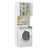 ZNTS Washing Machine Cabinet White 64x25.5x190 cm 808422