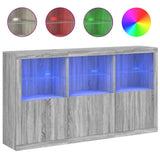 Sideboard with LED Lights Grey Sonoma 181.5x37x100 cm 3209154