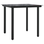 ZNTS 3 Piece Garden Dining Set Black Steel and Textilene 3200690